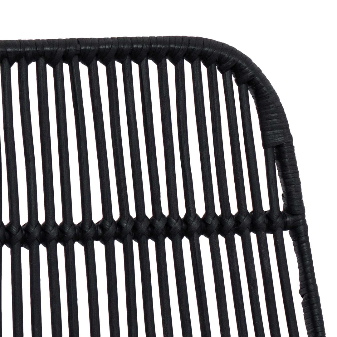 Barbænk 2 pcs Sort 44 x 54 x 96 cm Rattan og Stål