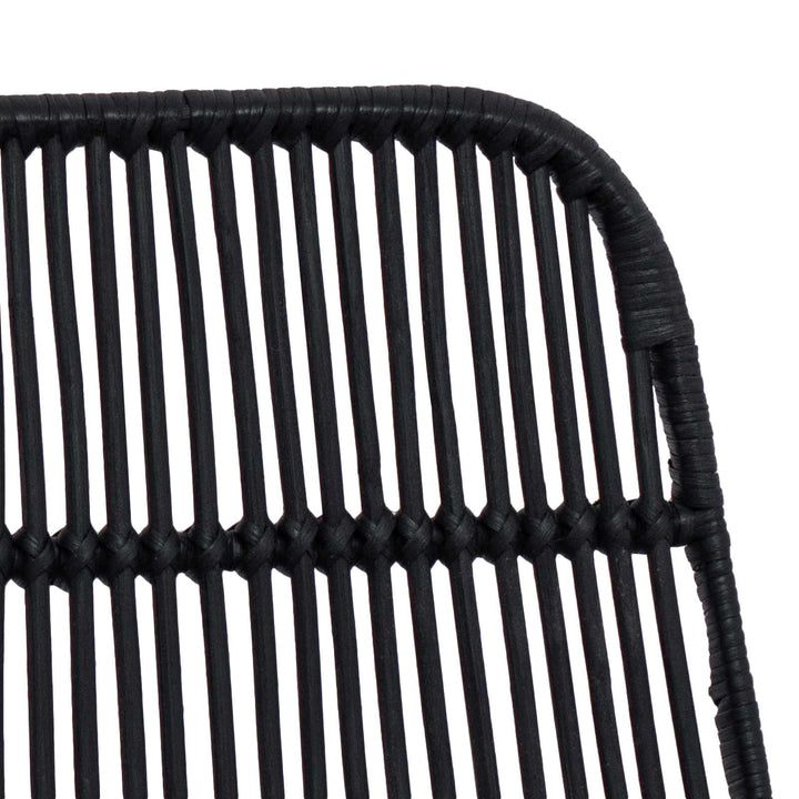 Barbænk 2 pcs Sort 44 x 54 x 96 cm Rattan og Stål