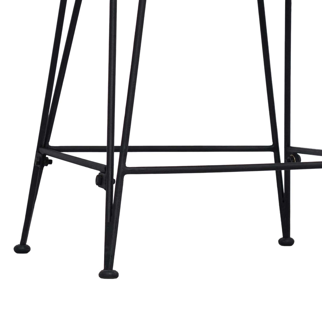 Barbænk 2 pcs Sort 44 x 54 x 96 cm Rattan og Stål