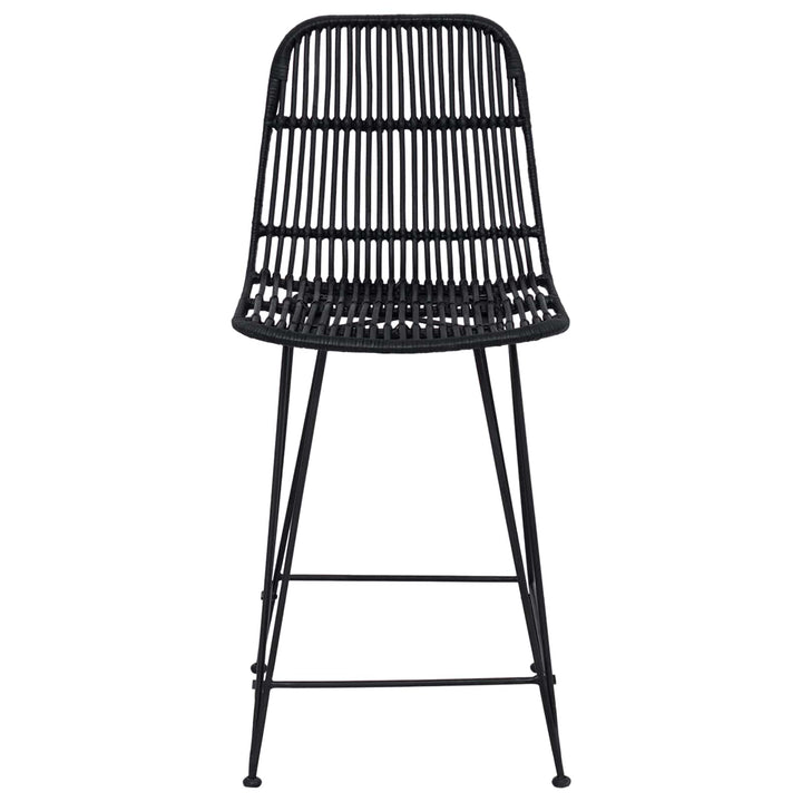 Barbænk 2 pcs Sort 44 x 54 x 96 cm Rattan og Stål