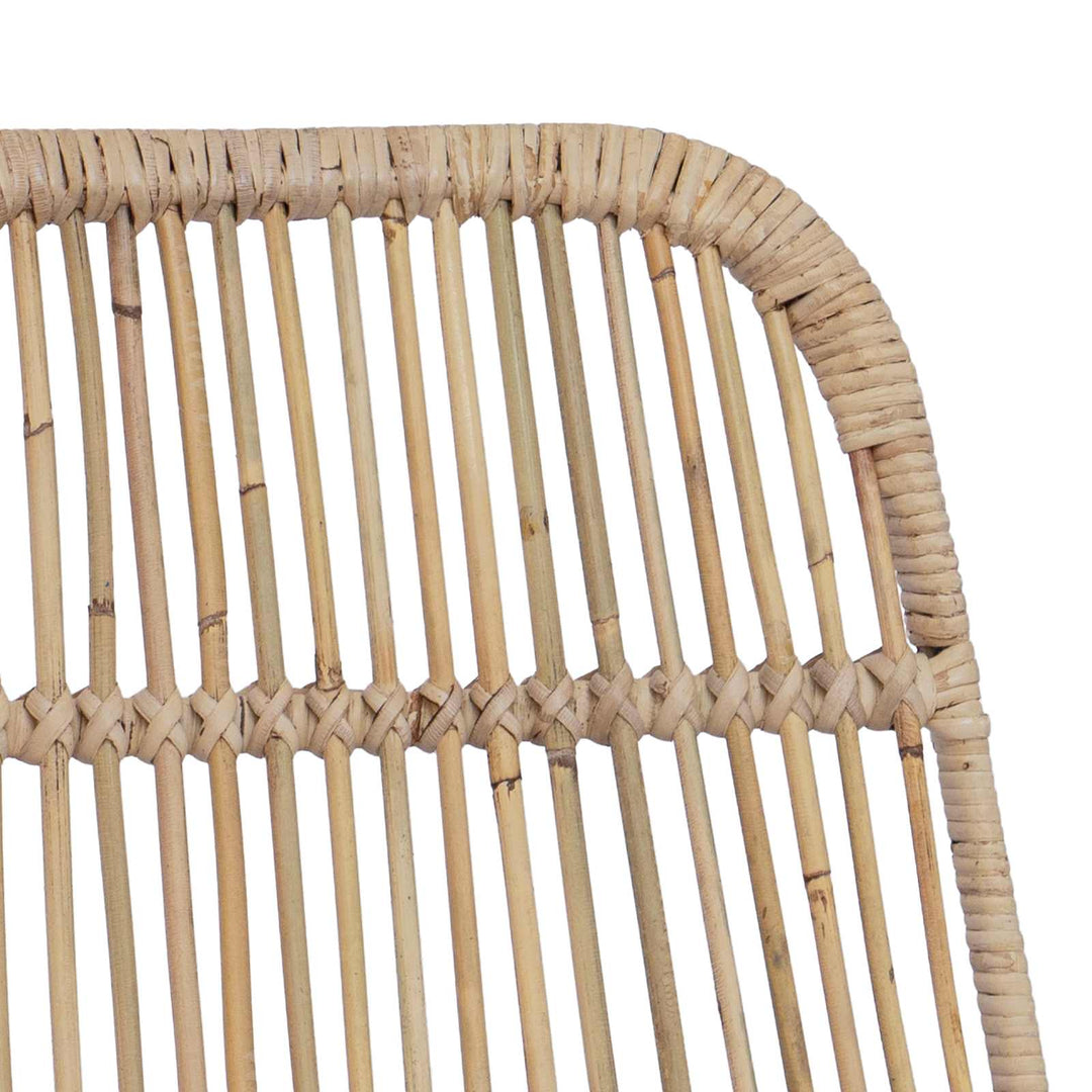 Barbænk 2 pcs Naturfarvet 44 x 55 x 109 cm Rattan og Stål