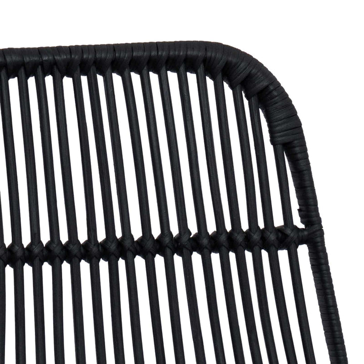 Barbænk 2 pcs Sort 44 x 55 x 109 cm Rattan og Stål