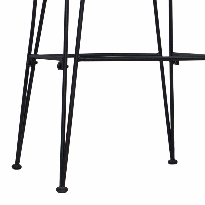 Barbænk 2 pcs Sort 44 x 55 x 109 cm Rattan og Stål