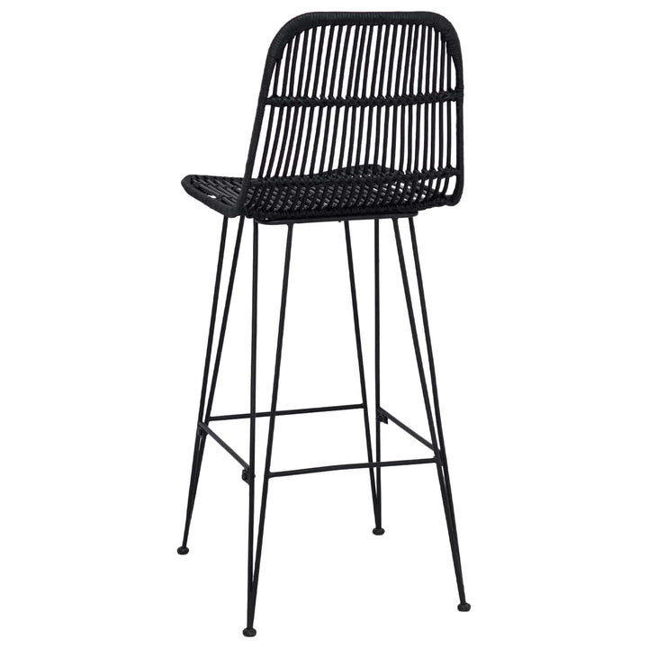 Barbænk 2 pcs Sort 44 x 55 x 109 cm Rattan og Stål