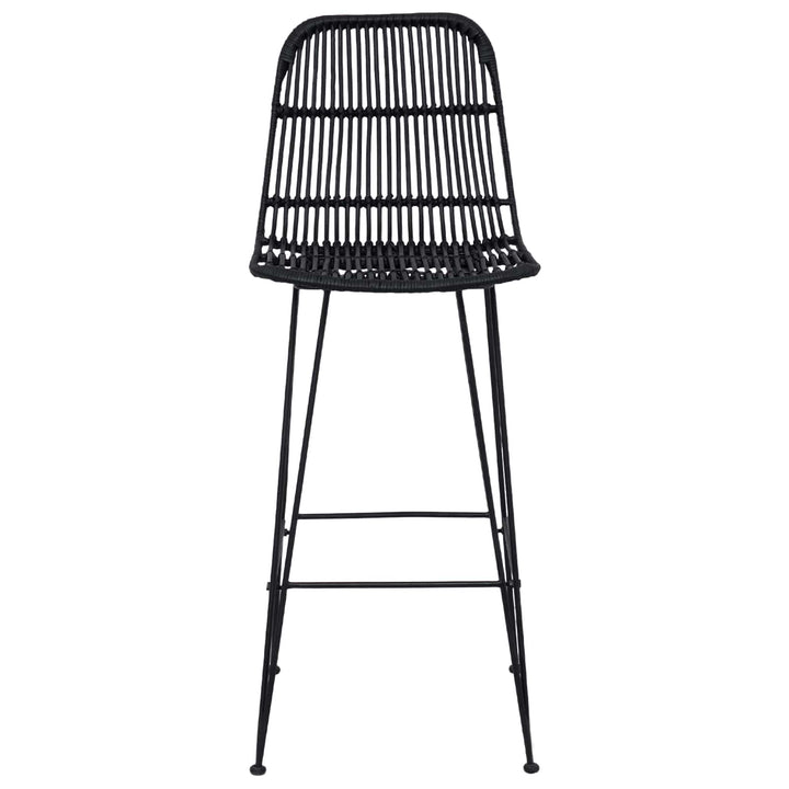 Barbænk 2 pcs Sort 44 x 55 x 109 cm Rattan og Stål