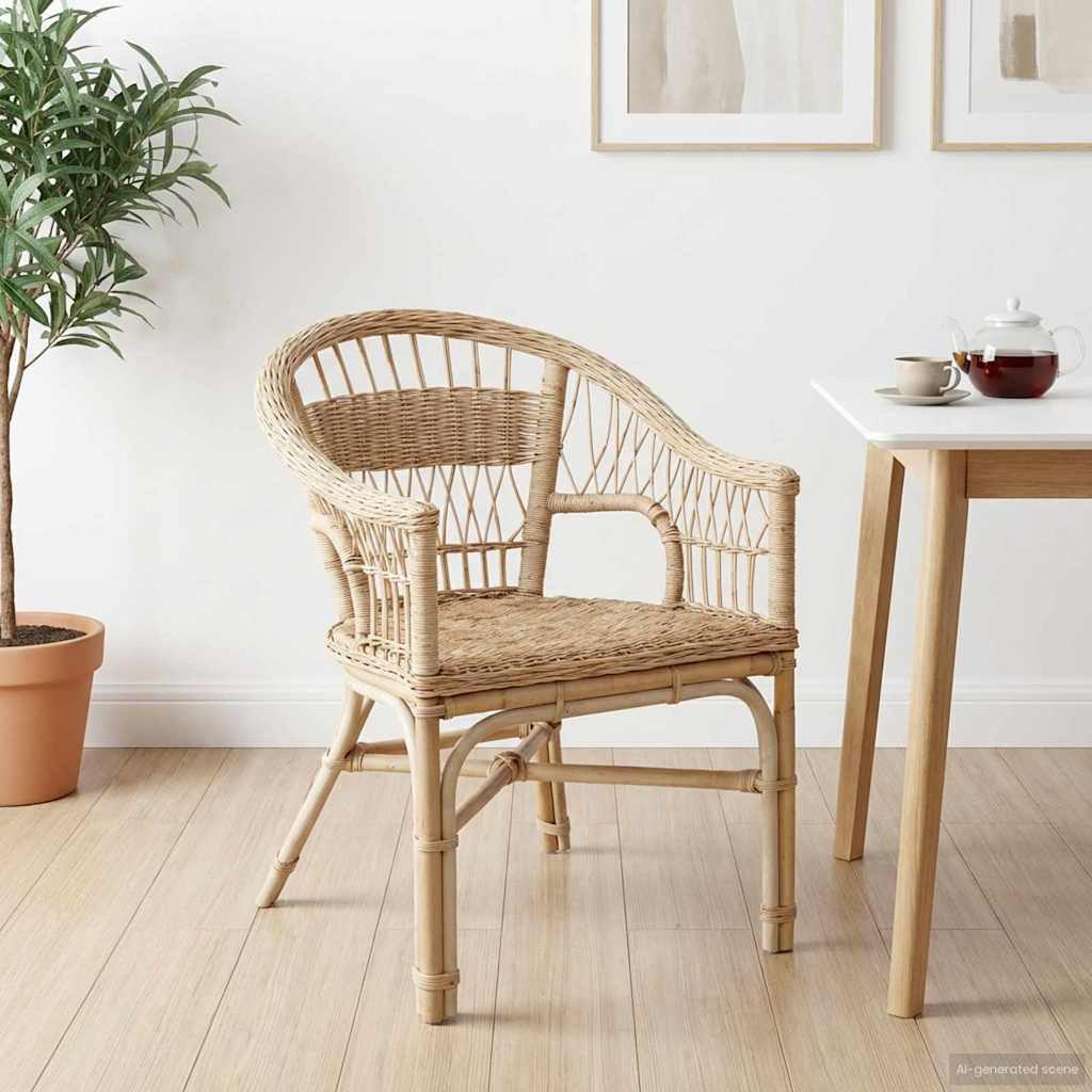 Staplestol Naturfarvet 60 x 60 x 81 cm Rattan