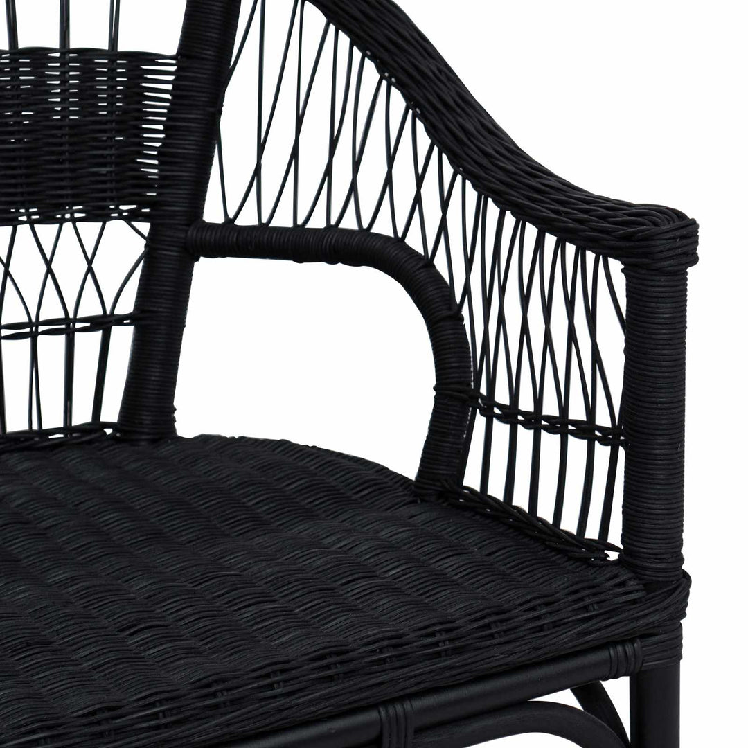 Staplestol Sort 60 x 60 x 81 cm Rattan