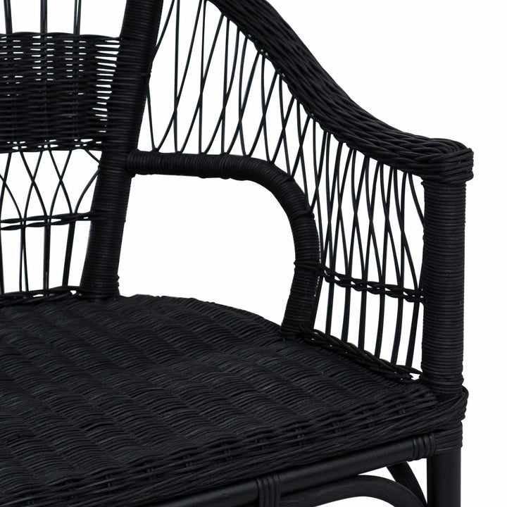 Staplestol Sort 60 x 60 x 81 cm Rattan