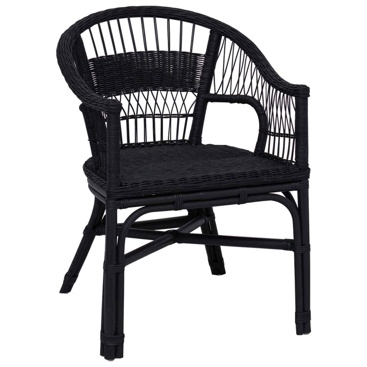 Staplestol Sort 60 x 60 x 81 cm Rattan