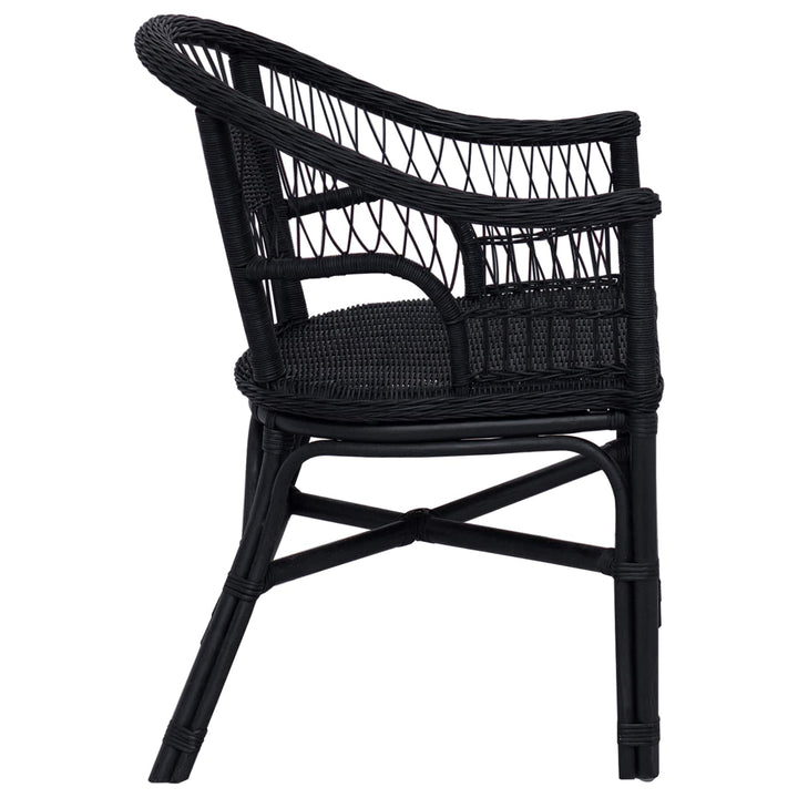 Staplestol Sort 60 x 60 x 81 cm Rattan