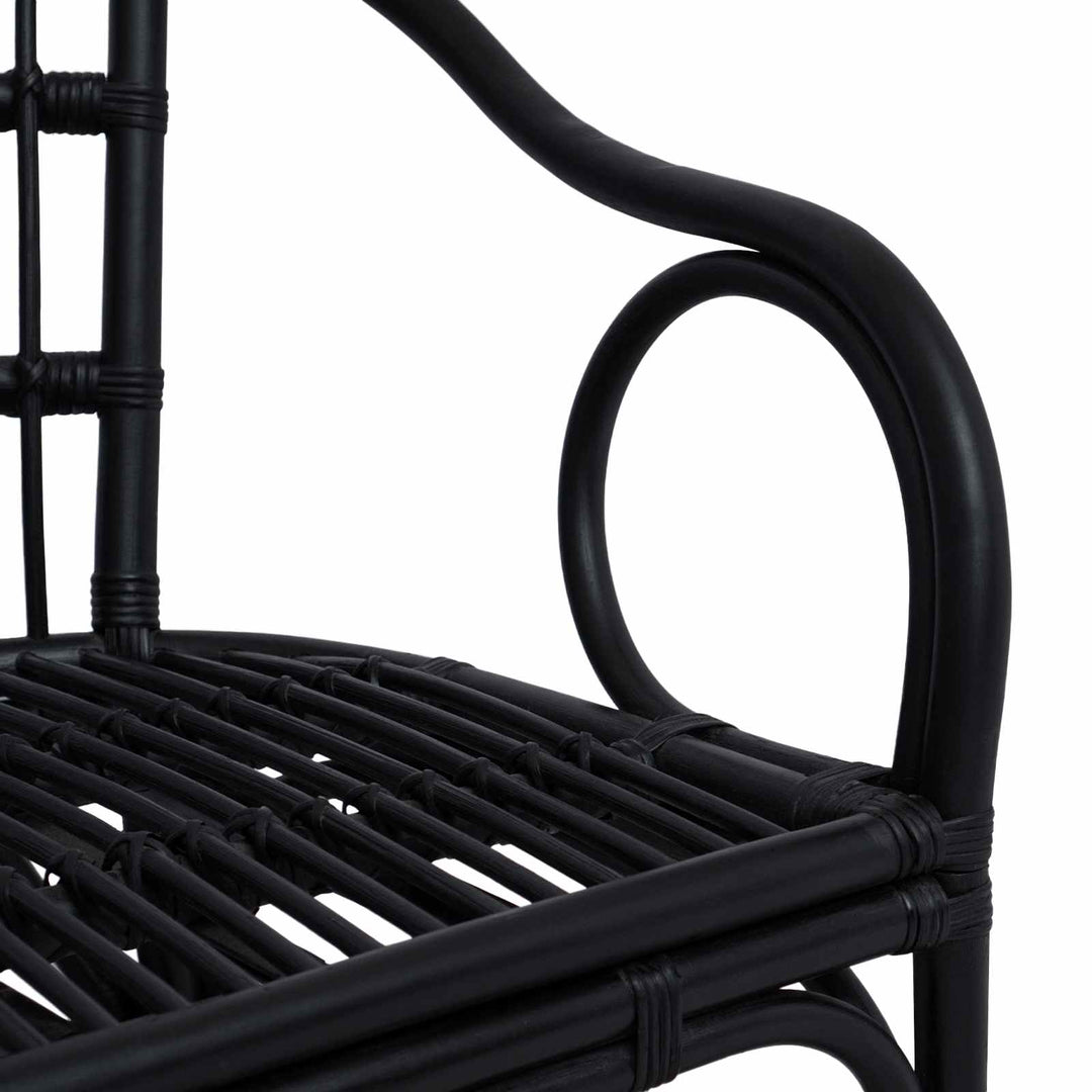 Staplestol Sort 58 x 60 x 81 cm Rattan