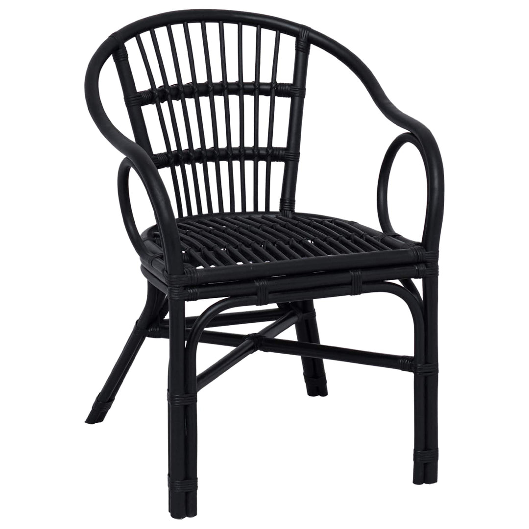 Staplestol Sort 58 x 60 x 81 cm Rattan