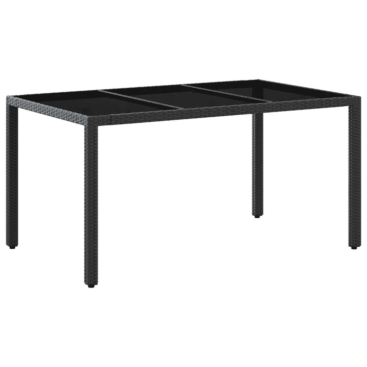 Udendørs spise sæt 5 stk. Sort polyrattan