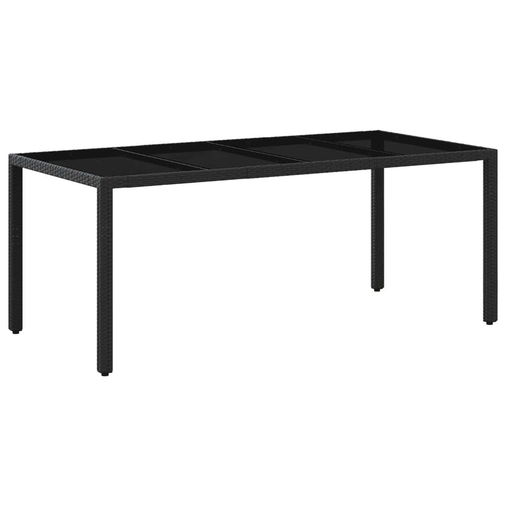 Udendørs spise sæt 7 stk. Sort polyrattan