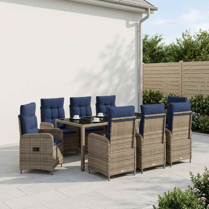 Udendørs spise sæt 9 stk. polyrattan