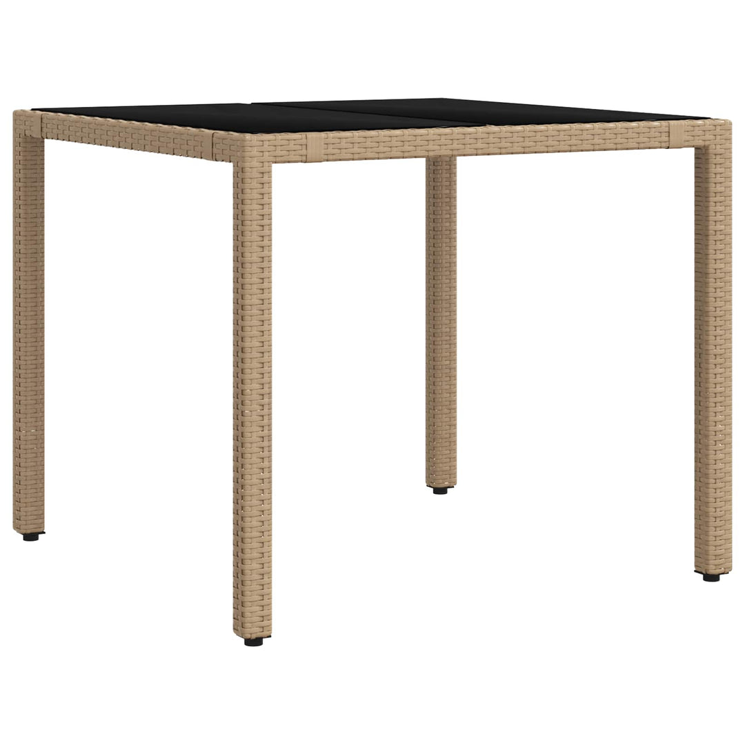 Udendørs spise sæt 5 stk. Beige og cremehvid polyrattan