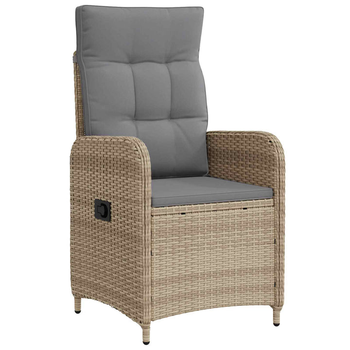 Udendørs spise sæt 7 stk. Beige og lys grå polyrattan