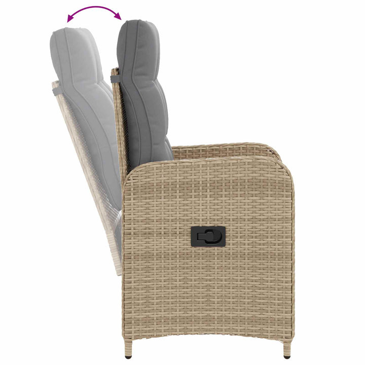Udendørs spise sæt 7 stk. Beige og lys grå polyrattan