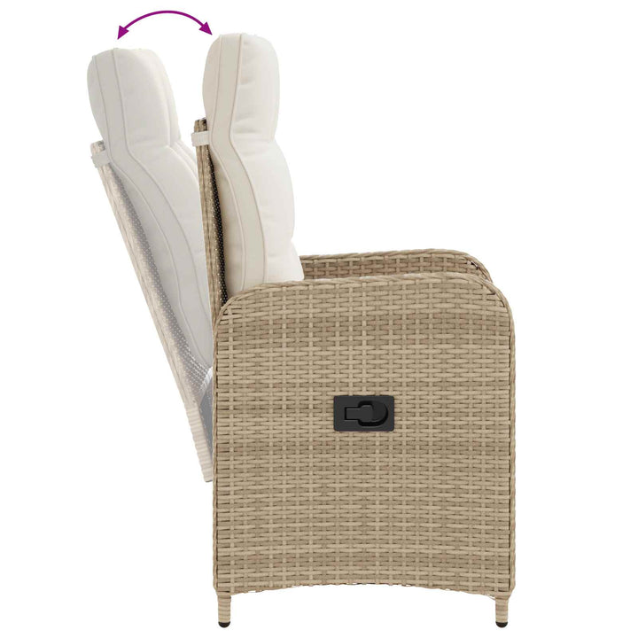 Udendørs spise sæt 5 stk. Beige og cremehvid polyrattan