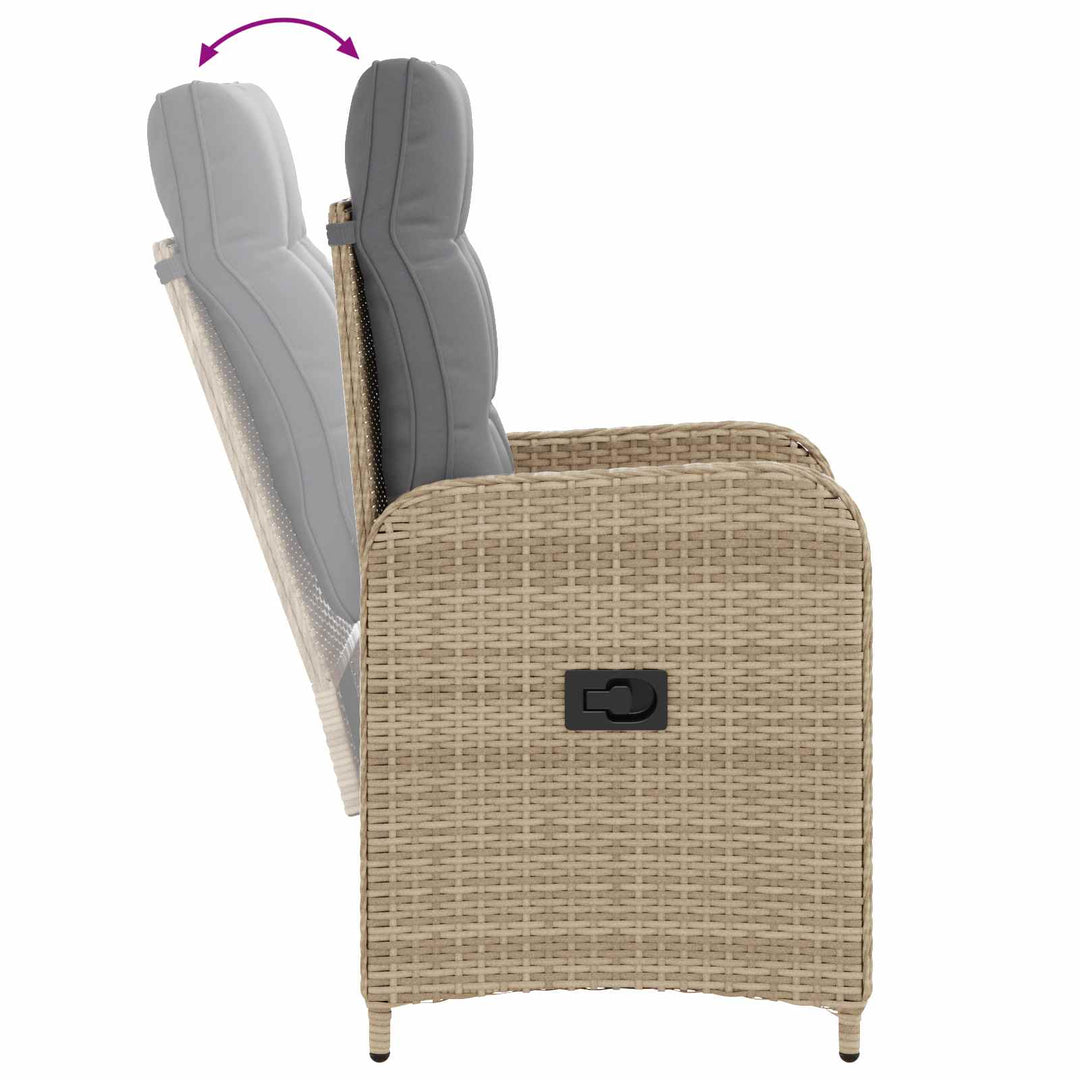 Udendørs spise sæt 9 stk. Beige og lys grå polyrattan