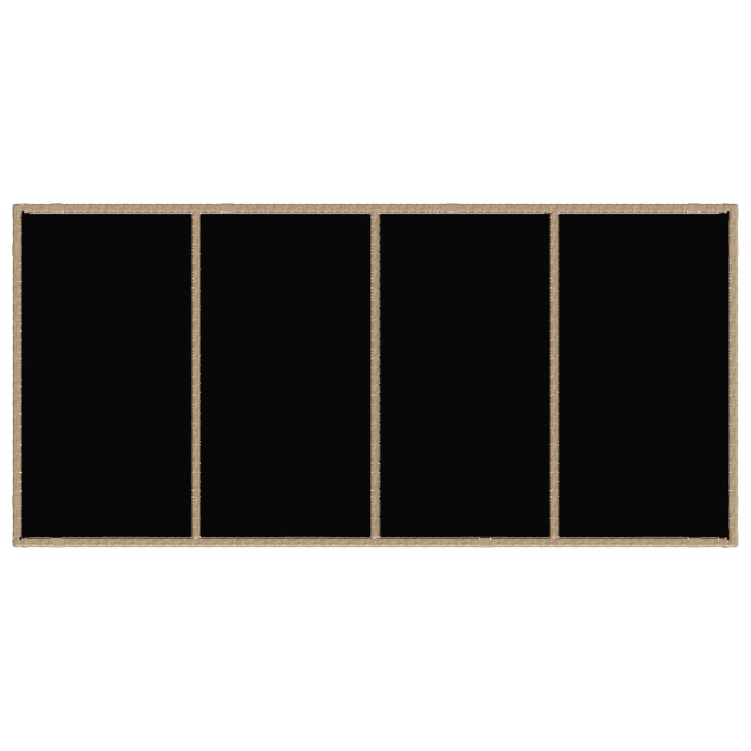 Udendørs spise sæt 7 stk. Beige og cremehvid polyrattan