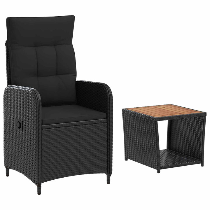 Have lounge sæt 2 stk. Sort PE rattan og pulverlakeret stål