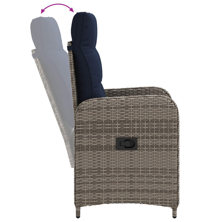 Have lounge sæt 2 stk. PE rattan og pulverlakeret stål