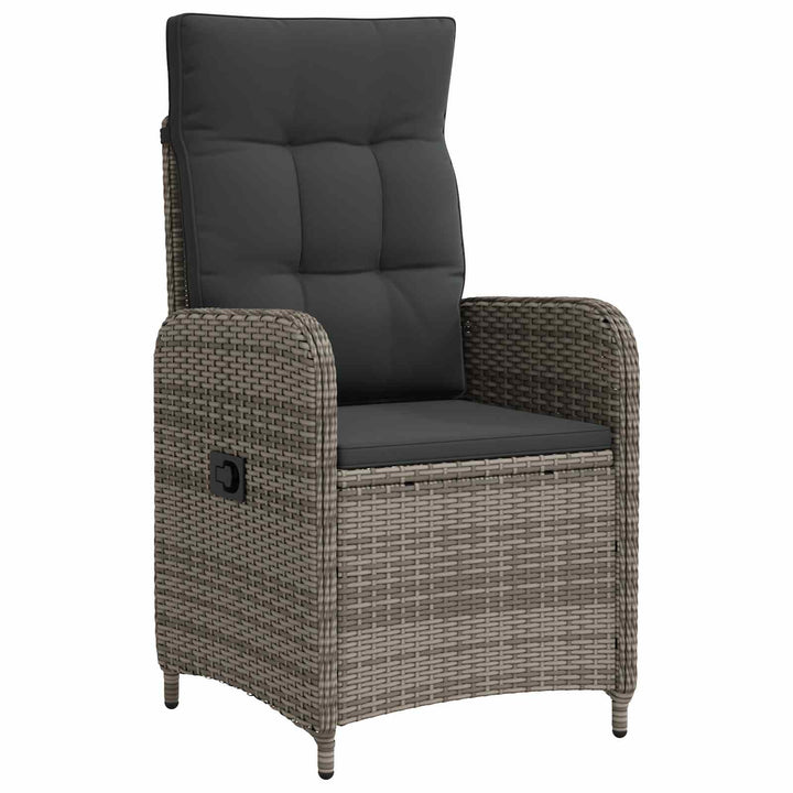 Have lounge sæt 2 stk. Grå og Mørkegrå Poly Rattan og Glas