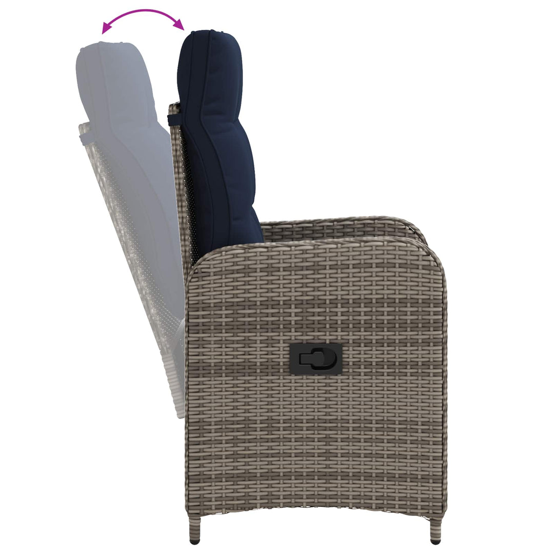 Have lounge sæt 3 stk. PE rattan og pulverlakeret stål