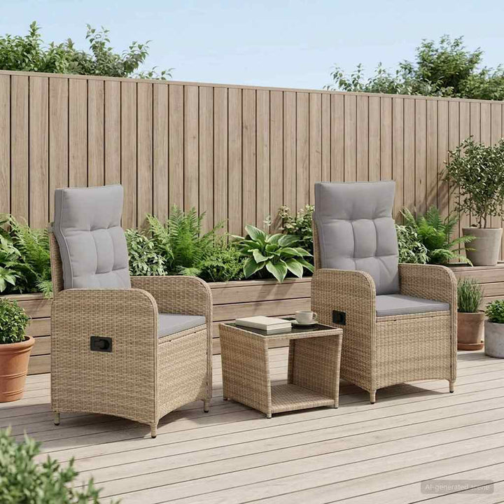 Have lounge sæt 3 stk. Beige og lys grå