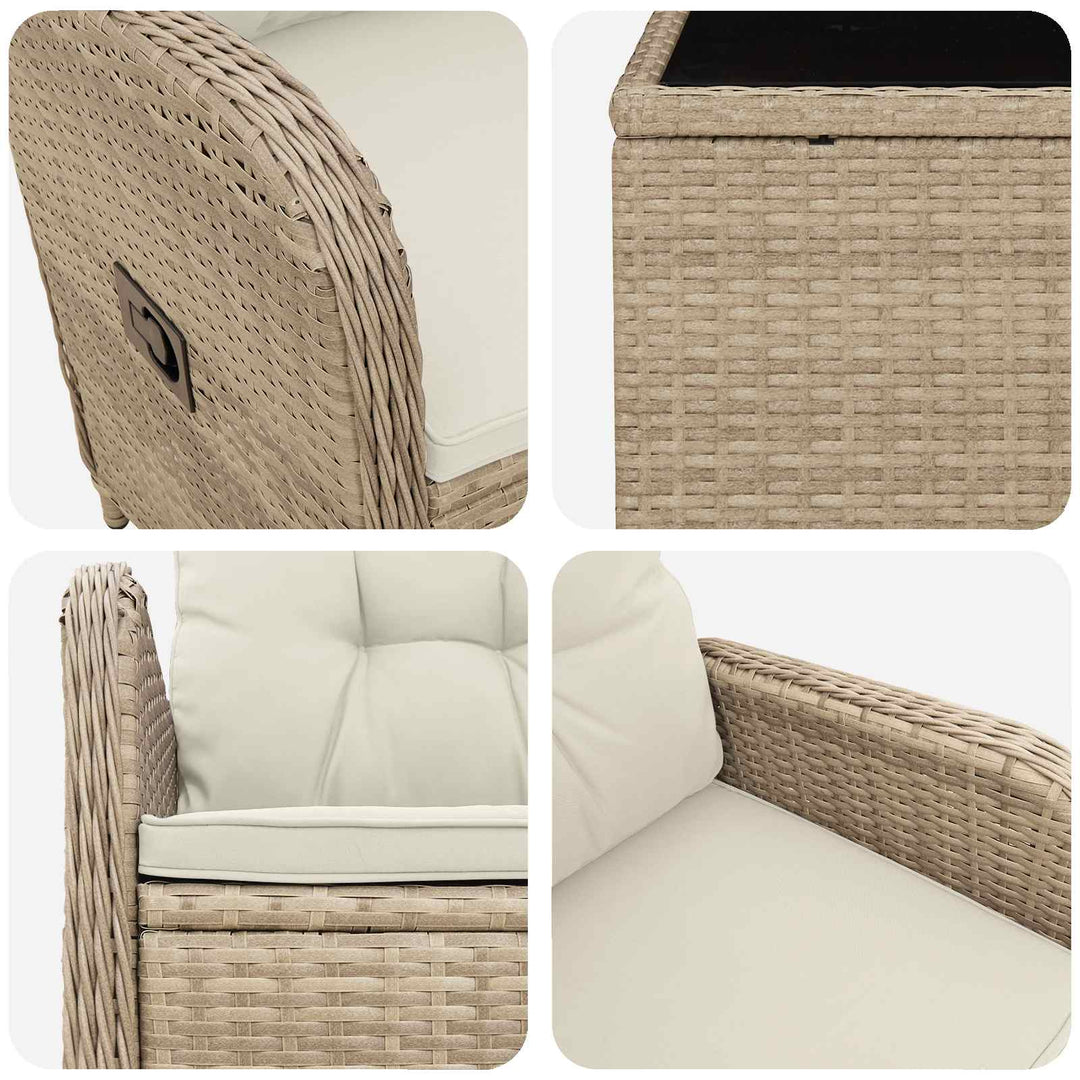 Have lounge sæt 2 stk. Beige og cremehvid