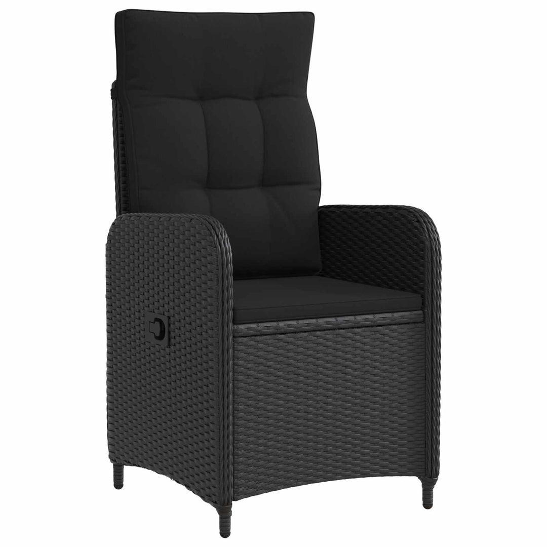 Udendørs spise sæt 11 stk. Sort polyrattan