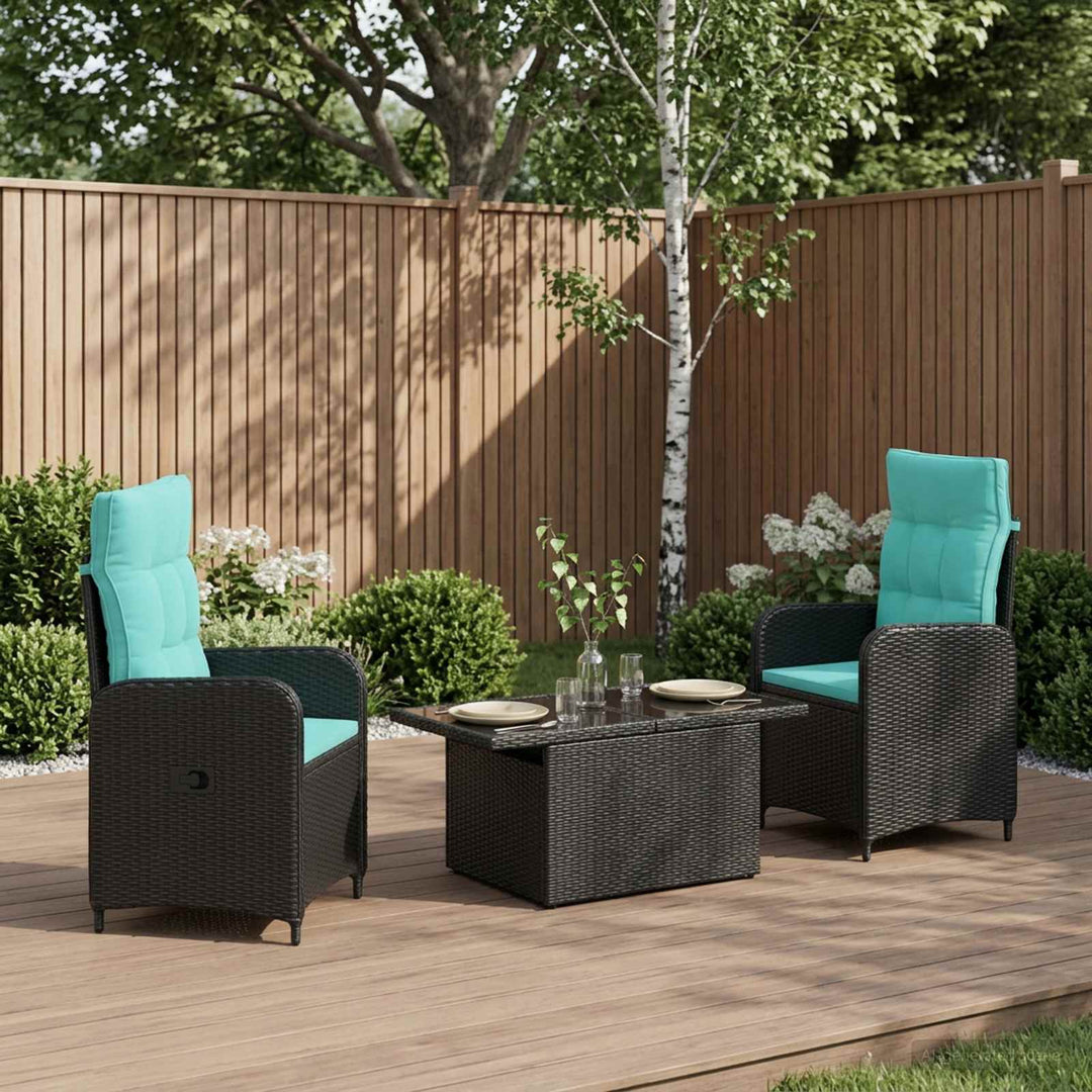 Udendørs spise sæt 3 stk. polyrattan