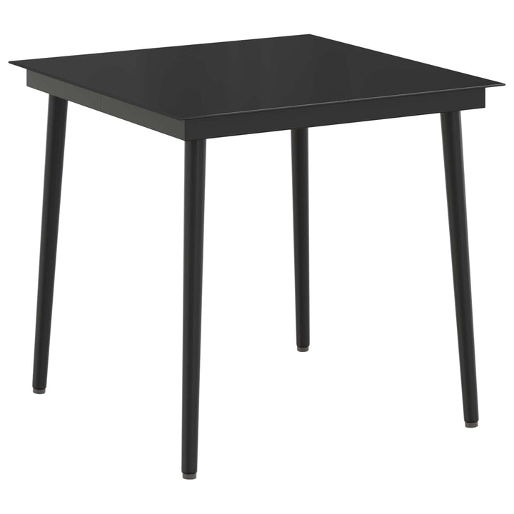 Sofa Bord Sæt 5 stk. Sort PE rattan og pulverlakeret stål