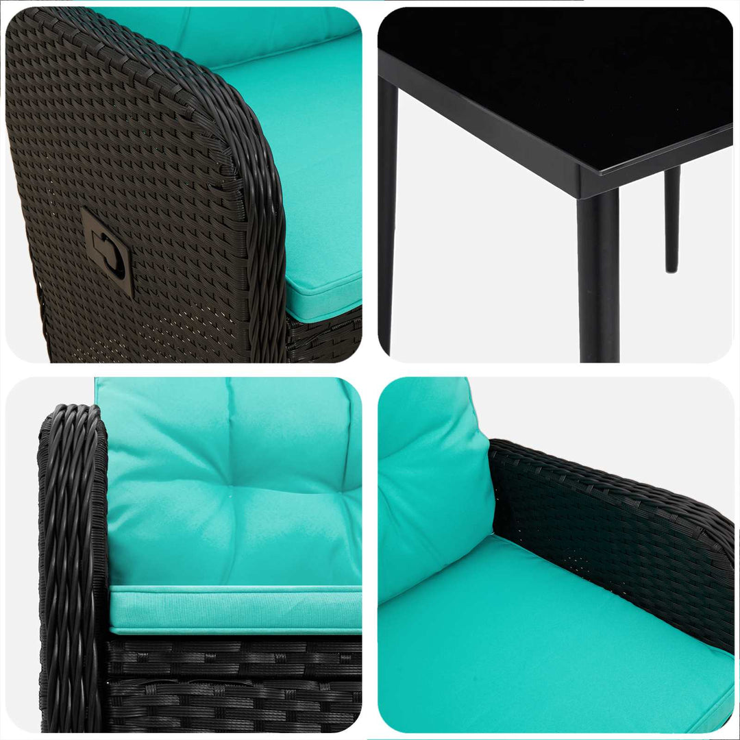 Sofa Bord Sæt 3 stk. PE rattan og pulverlakeret stål