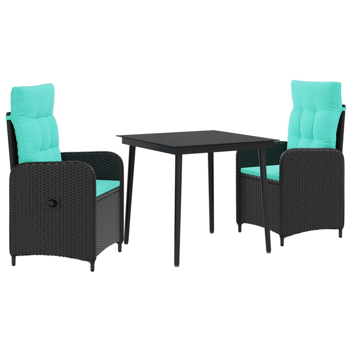 Sofa Bord Sæt 3 stk. PE rattan og pulverlakeret stål