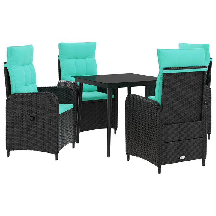 Sofa Bord Sæt 5 stk. PE rattan og pulverlakeret stål