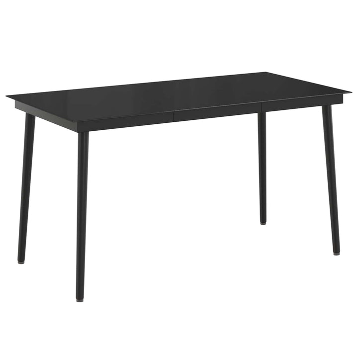 Sofa Bord Sæt 7 stk. Sort PE rattan og pulverlakeret stål
