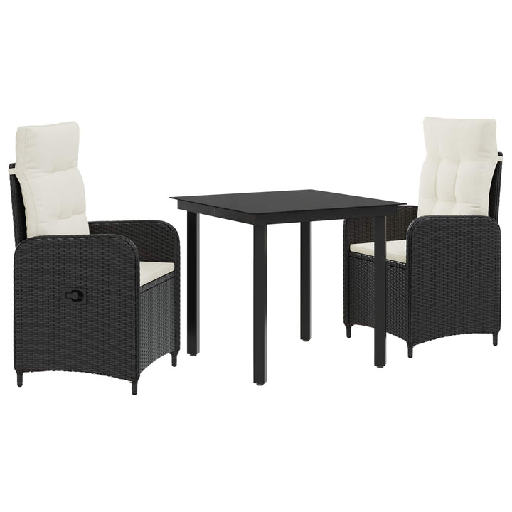 Sofa Bord Sæt 3 stk. Sort og Cremehvid
