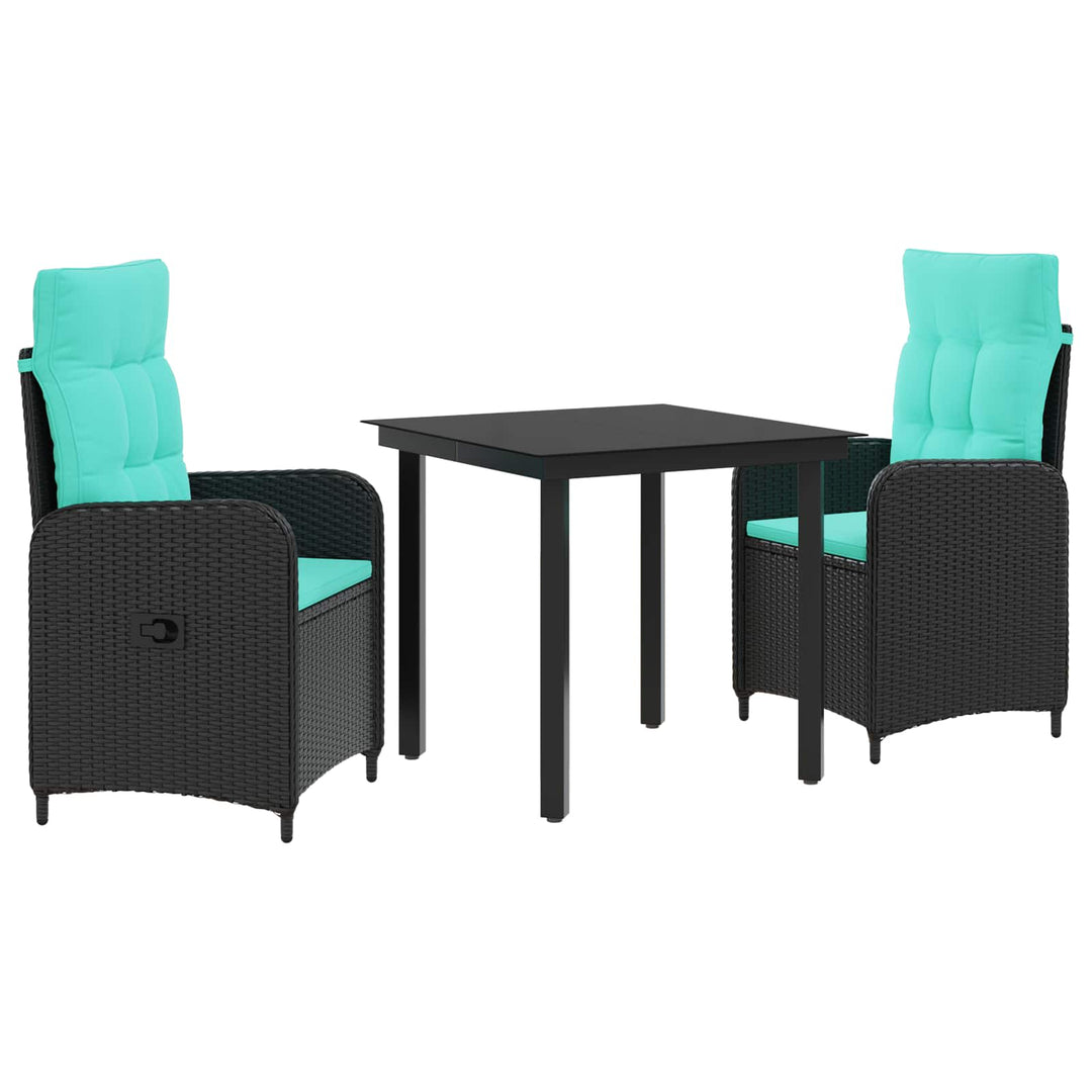 Sofa Bord Sæt 3 stk. PE rattan og pulverlakeret stål