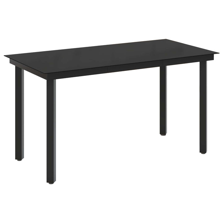 Sofa Bord Sæt 7 stk. Sort PE rattan og pulverlakeret stål