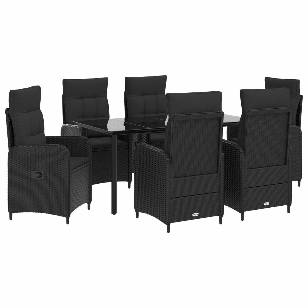 Sofa Bord Sæt 7 stk. PE rattan og pulverlakeret stål