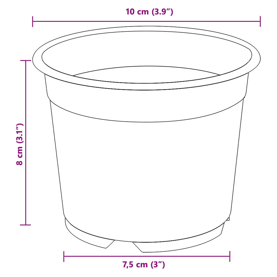 Rund Blomsterpotte 100 stk. Sort Ø 10 x 8 cm Plastik
