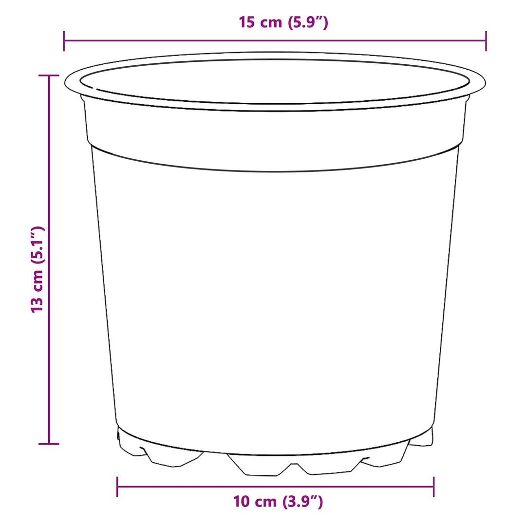 Rund Blomsterpotte 100 stk. Sort Ø 15 x 13 cm Plastik