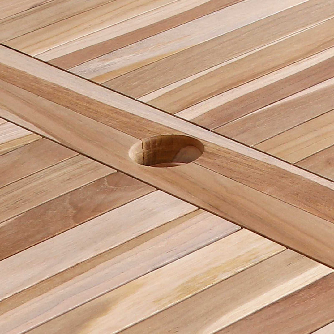 Sammenklappeligt havebord Naturfarvet 120 x 70 x 75,5 cm