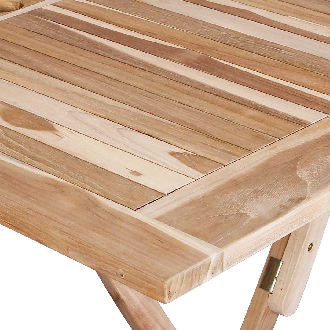 Sammenklappeligt havebord Naturfarvet 120 x 70 x 75,5 cm