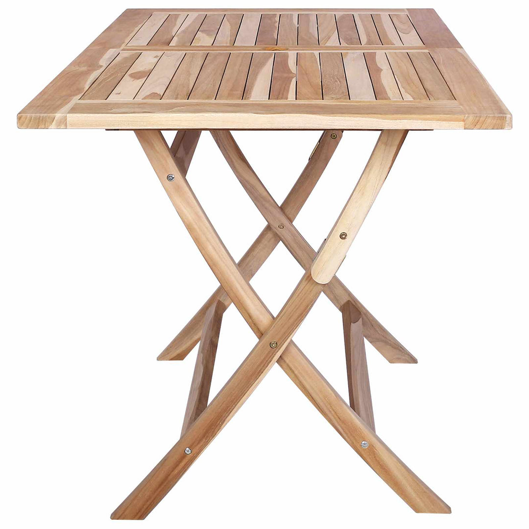 Sammenklappeligt havebord Naturfarvet 120 x 70 x 75,5 cm