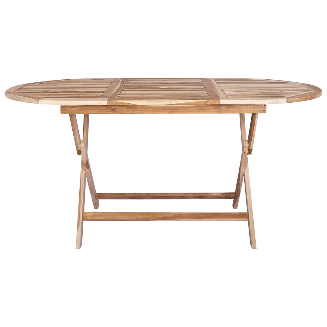 Sammenklappeligt havebord Naturfarvet 160 x 80 x 76 cm
