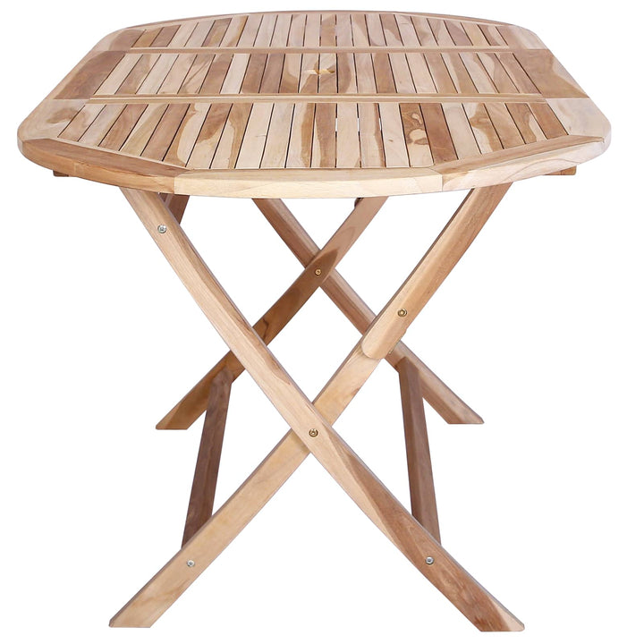 Sammenklappeligt havebord Naturfarvet 160 x 80 x 76 cm
