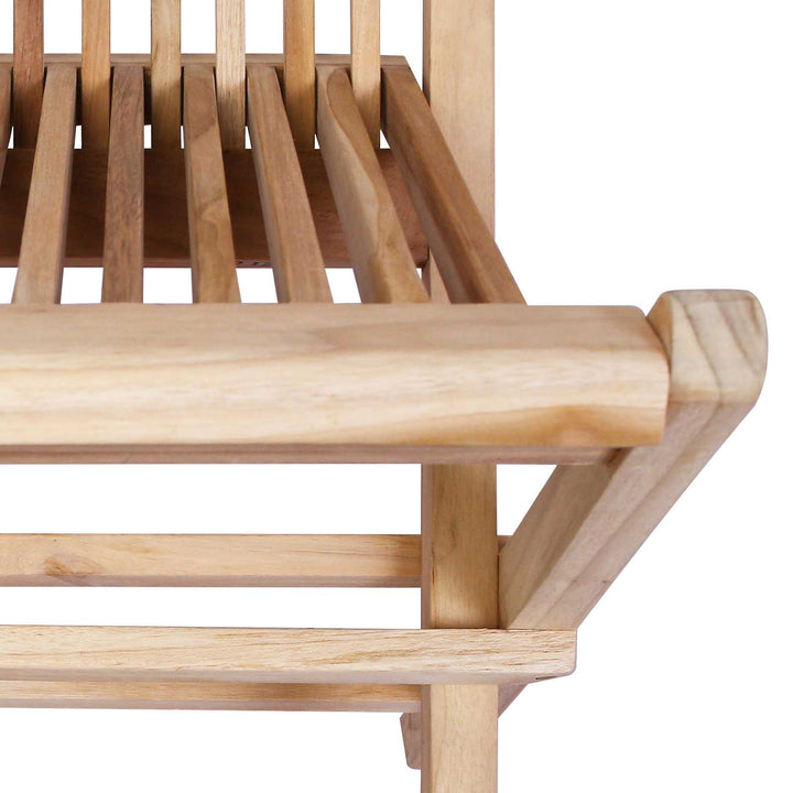 Foldbar Havestol 2 stk. Naturfarvet Massiv Teaktræ